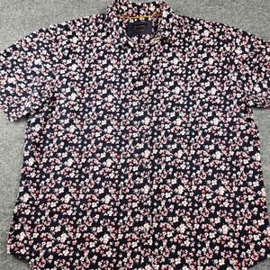 Floral Short Sleeve Button Down Shirt 100% Cotton Size 2X #322